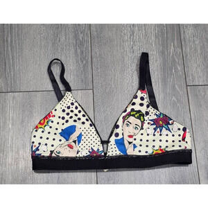 NAJA LACE BRALETTE WOMENS Green/Pop reversible bra swim top art Medium A004091